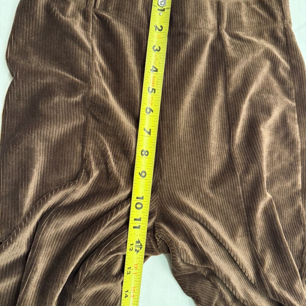 SO Goods For Life Pants Womens Jr M Brown Rib Velour High Rise Flare Split Hem - Picture 5 of 8